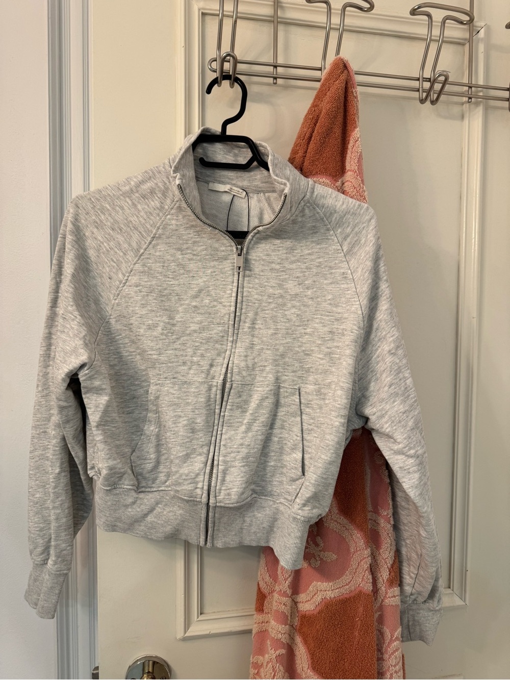 Zara Heather Gray Full-Zip Sweatshirt